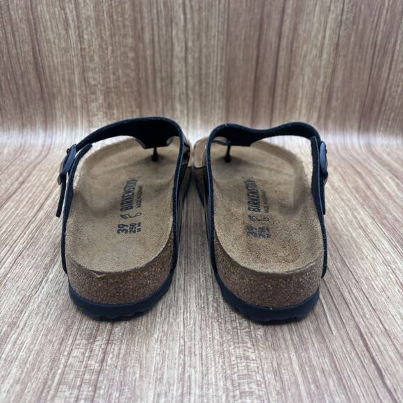 Birkenstock Gizeh Patent Black Birko Flor Patent Women EU 39 Size 8 New Reg Fit - Picture 3 of 9